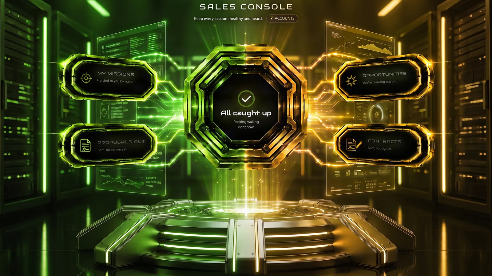 A console reading all caught up — nothing waiting, and the system has actually checked